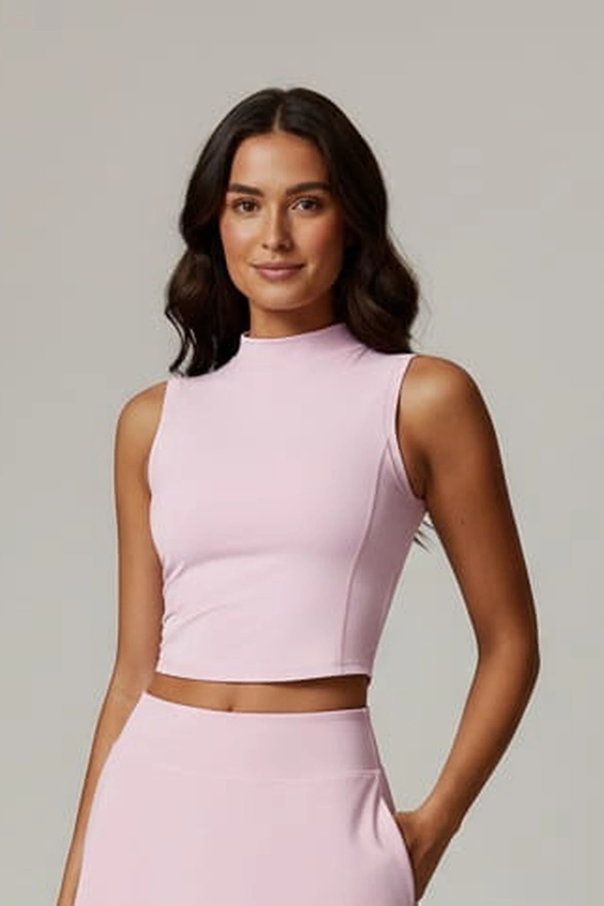 Bella Women's Crop Top | High Neckline Stretch Fit