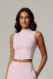 Bella Women's Crop Top | High Neckline Stretch Fit