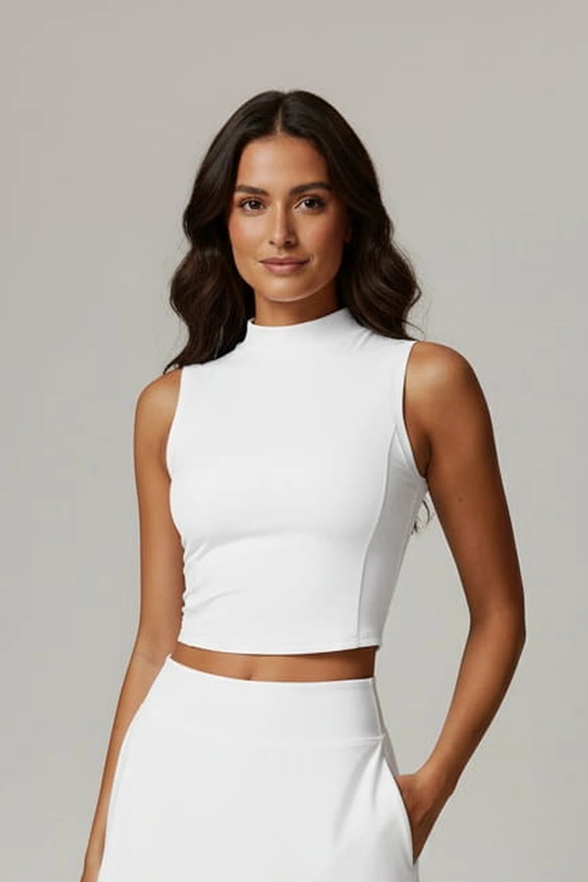 Bella Women's Crop Top | High Neckline Stretch Fit