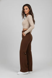 Bella Women's Trousers | High-Waist Straight Leg Design