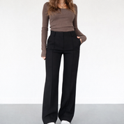 Bella Women's Trousers | High-Waist Straight Leg Design