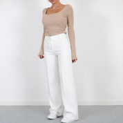 Bella Women's Trousers | High-Waist Straight Leg Design
