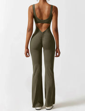 Elena Women's Jumpsuit | Flared Design with V-Back
