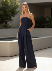 Ella Women's Jumpsuit | Strapless Design with Wide Legs