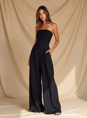 Ella Women's Jumpsuit | Strapless Design with Wide Legs