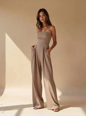 Ella Women's Jumpsuit | Strapless Design with Wide Legs