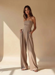 Ella Women's Jumpsuit | Strapless Design with Wide Legs