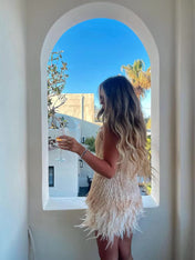 Ella Women's Mini Dress | Feather Accents