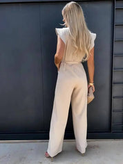 Fiona Women's Jumpsuit | Butterfly Sleeves and Wide Legs