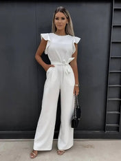 Fiona Women's Jumpsuit | Butterfly Sleeves and Wide Legs