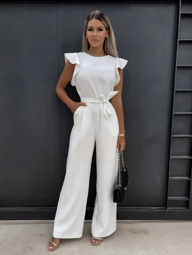 Fiona Women's Jumpsuit | Butterfly Sleeves and Wide Legs