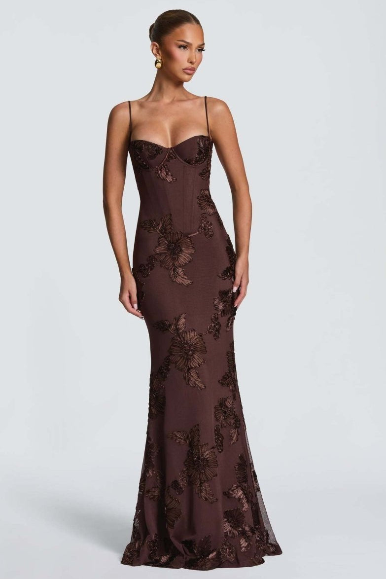 Fiona Women's Maxi Dress | Elegant Lace Details