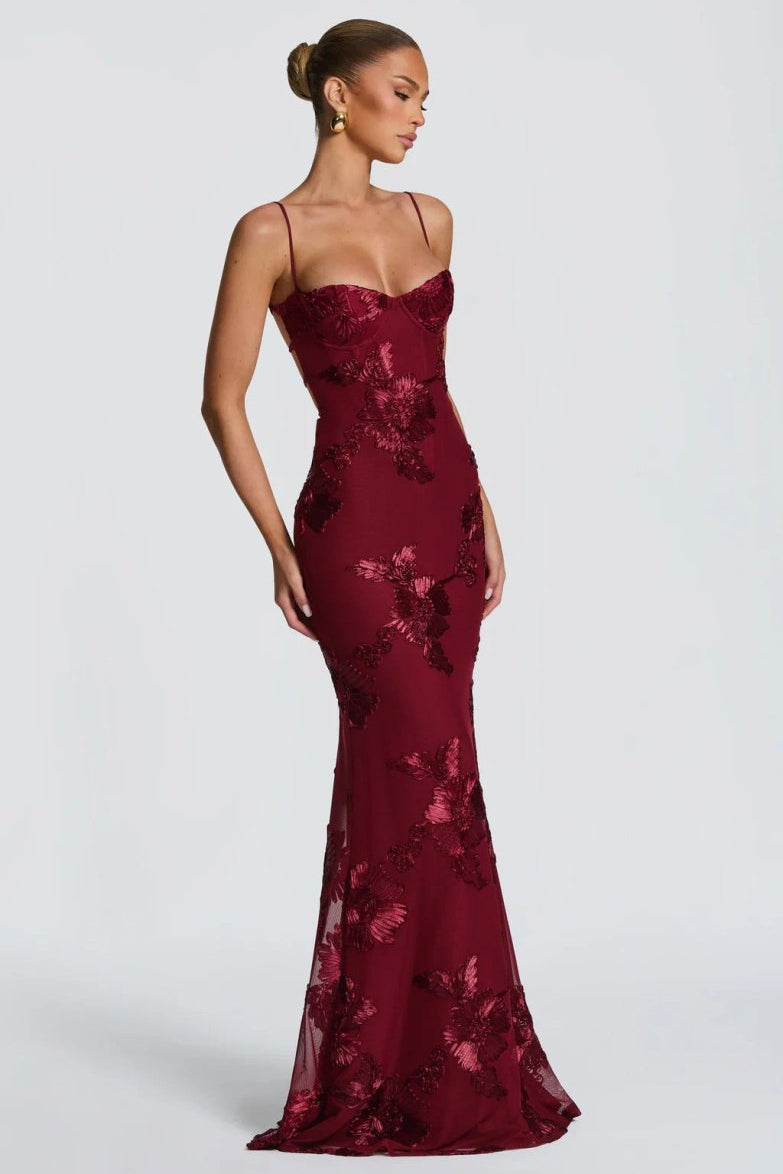 Fiona Women's Maxi Dress | Elegant Lace Details