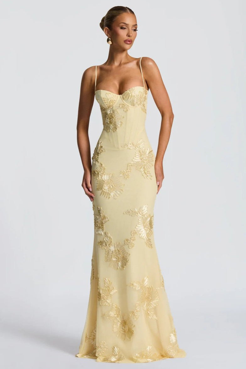 Fiona Women's Maxi Dress | Elegant Lace Details