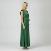 Gina Women's Dress | V-Neck Design in Rich Green