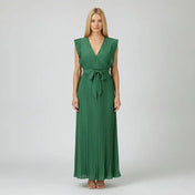 Gina Women's Dress | V-Neck Design in Rich Green