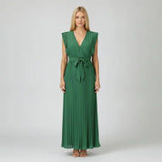 Gina Women's Dress | V-Neck Design in Rich Green
