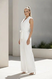 Giuliana Women's Jumpsuit | Sleeveless Design with V-Neck