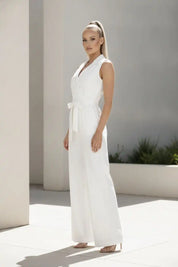 Giuliana Women's Jumpsuit | Sleeveless Design with V-Neck