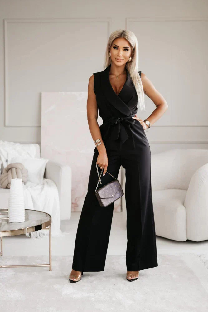 Giuliana Women's Jumpsuit | Sleeveless Design with V-Neck