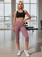 Hannah Women's Capri Leggings | High Waist Design with Pockets