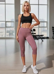 Hannah Women's Capri Leggings | High Waist Design with Pockets