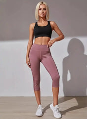 Hannah Women's Capri Leggings | High Waist Design with Pockets