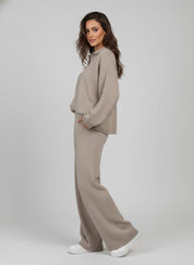 Hannah Women's Lounge Set | Relaxed Fit Collared Pullover and Wide-Leg Pants