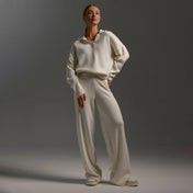 Hannah Women's Lounge Set | Relaxed Fit Collared Pullover and Wide-Leg Pants