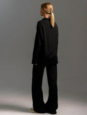 Hannah Women's Lounge Set | Relaxed Fit Collared Pullover and Wide-Leg Pants