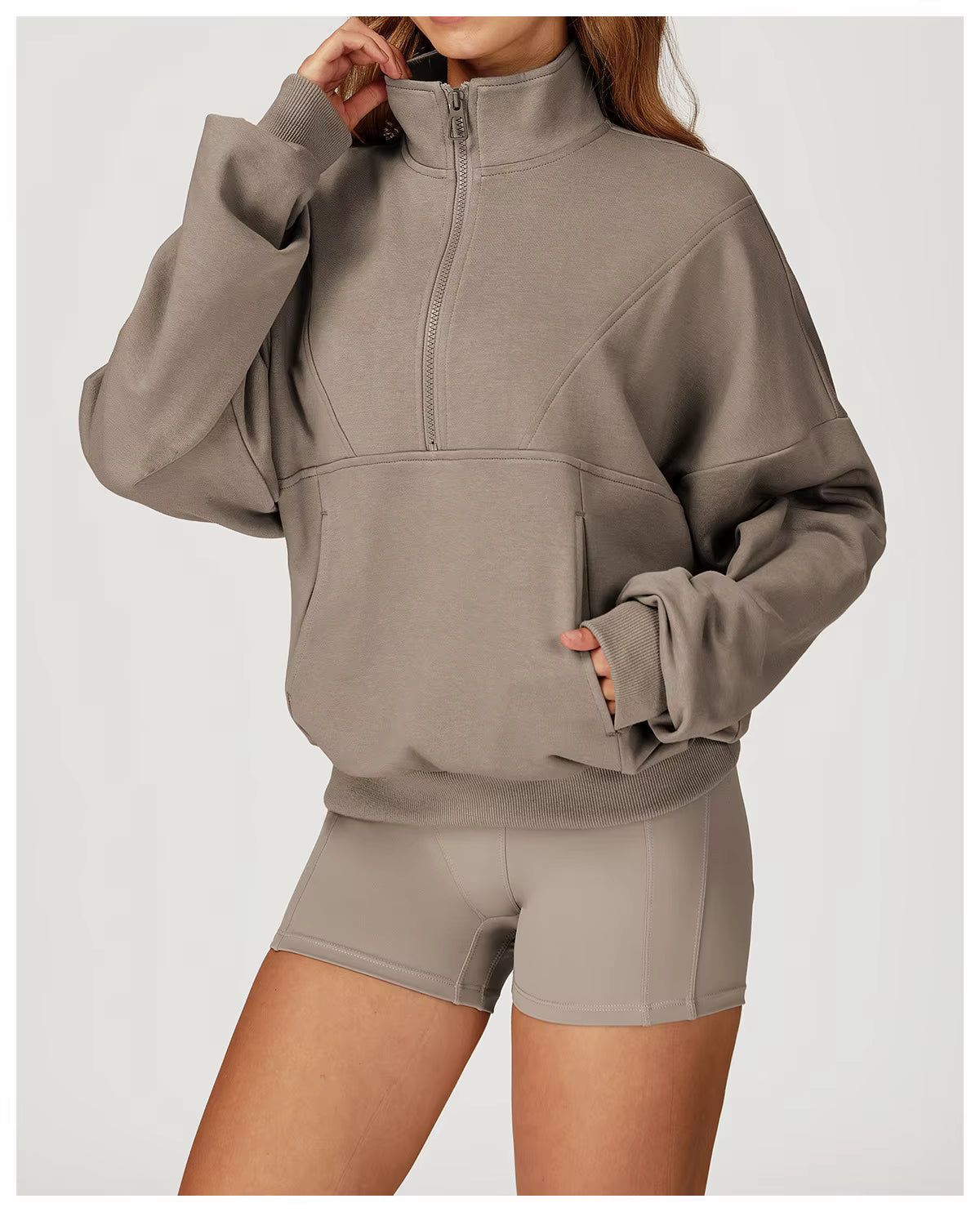 Jasmine Women's Half Zip Sweatshirt | Lightweight Cotton Blend