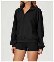 Jasmine Women's Half Zip Sweatshirt | Lightweight Cotton Blend