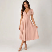 Jasmine Women's Dress | Flowing Design with Short Sleeves