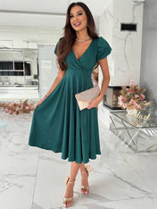 Jasmine Women's Dress | Flowing Design with Short Sleeves