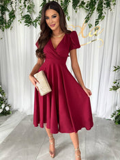 Jasmine Women's Dress | Flowing Design with Short Sleeves