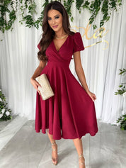 Jasmine Women's Dress | Flowing Design with Short Sleeves
