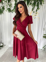 Jasmine Women's Dress | Flowing Design with Short Sleeves