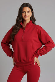 Jasmine Women's Half Zip Sweatshirt | Lightweight Cotton Blend