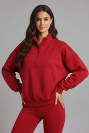 Jasmine Women's Half Zip Sweatshirt | Lightweight Cotton Blend