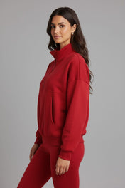 Jasmine Women's Half Zip Sweatshirt | Lightweight Cotton Blend