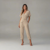 Jasmine Women's Jumpsuit | Wrap V-Neck Design