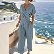 Jasmine Women's Jumpsuit | Wrap V-Neck Design