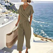 Jasmine Women's Jumpsuit | Wrap V-Neck Design