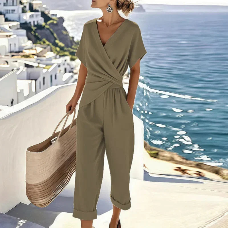 Jasmine Women's Jumpsuit | Wrap V-Neck Design