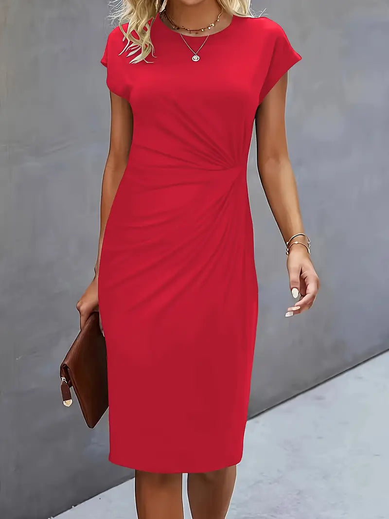 Katrina Women's Midi Dress | Round Neck Casual Dress