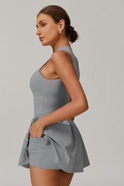 Kylie Women's Dress | Half-Zip Mini Style with Built-In Shorts