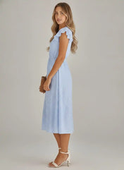 Lila Women's Wedding Guest Dress | Light Blue Bohemian Style