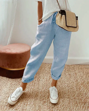Lina Women's Trousers | Relaxed Fit Linen Pants