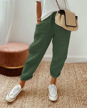 Lina Women's Trousers | Relaxed Fit Linen Pants