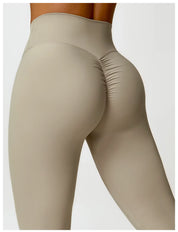 Madeline Women's Gym Leggings | High-Waist Design with Ruched Detail